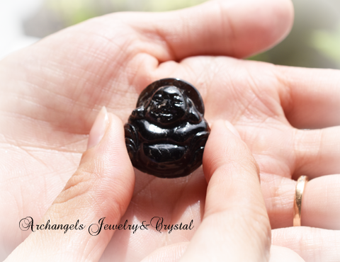 天然石 パワーストーン| モリオン 黒水晶 布袋様 七福神 魔除け 厄除け カーヴィング アーキエンジェルズ