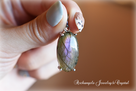 天然石 パワーストーン|ラブラドライト Labradorite シルバー ペンダント ジュエリー アーキエンジェルズ