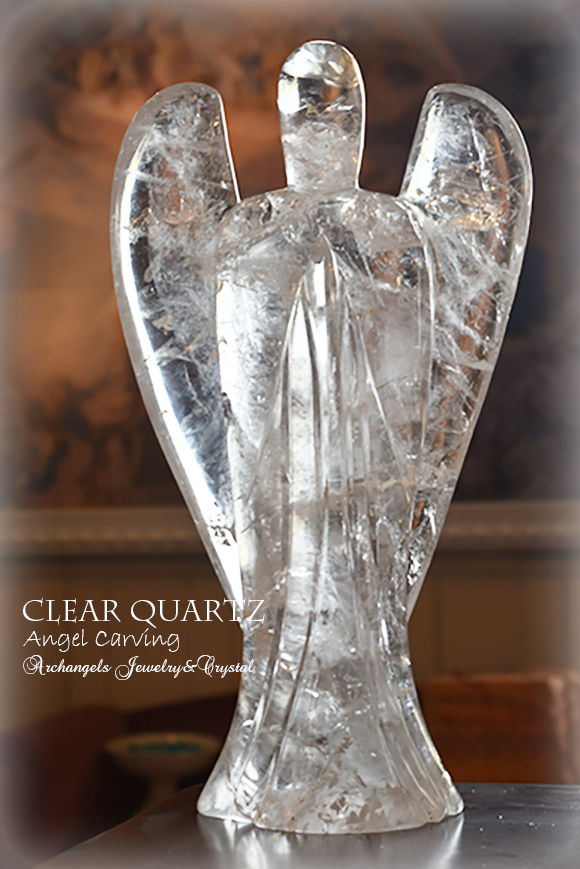 天然石 パワーストーン|水晶 クリアクォーツ エンジェル 天使 カーヴィング 彫刻 オブジェ 浄化 アーキエンジェルズ