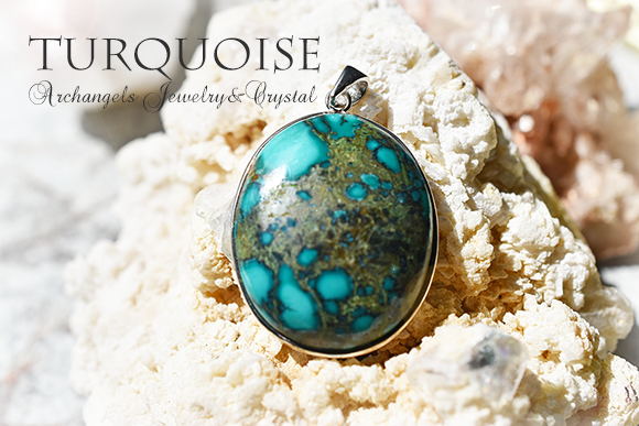 天然石 パワーストーン|ターコイズ　トルコ石　Turquoise　12月の誕生石　お守り　ペンダント　アーキエンジェルズ　大分市