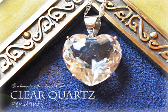 天然石 パワーストーン|クリアクォーツ 水晶 ClearQuartz ハート シルバー Silver ペンダント アーキエンジェルズ