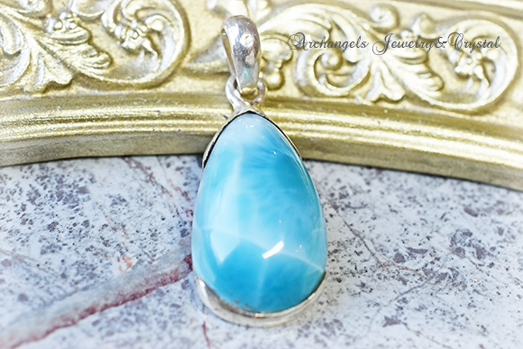 天然石 パワーストーン|ラリマー larimar ラリマール ブルー・ペクトライト シルバー ペンダント アーキエンジェルズ
