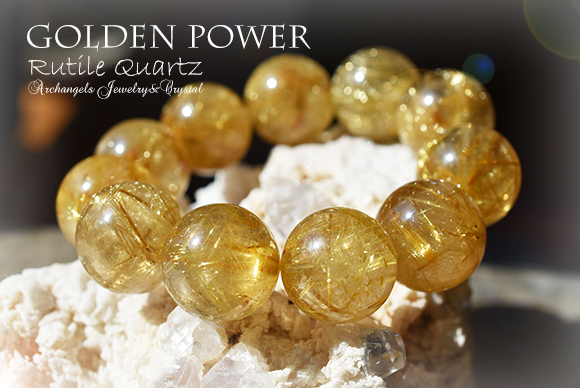 「Golden Power」大玉ルチルクォーツ20mm・ブレス