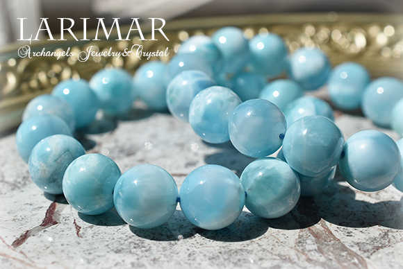 天然石 パワーストーン|ラリマー larimar ラリマール ブルー・ペクトライト パワーストーンブレスレット アーキエンジェルズ