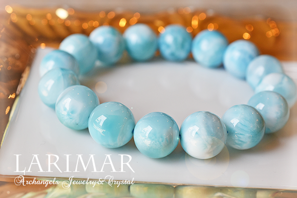 天然石 パワーストーン|ラリマー larimar ラリマール ブルー・ペクトライト パワーストーンブレスレット アーキエンジェルズ