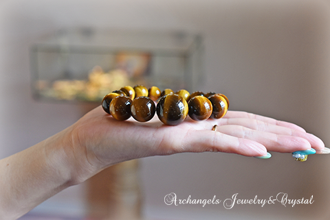 天然石 パワーストーン|タイガーアイ 虎目石 Tiger's eye 商売繁盛 金運 幸運 財運 メンズ ユニセックス ブレスレット