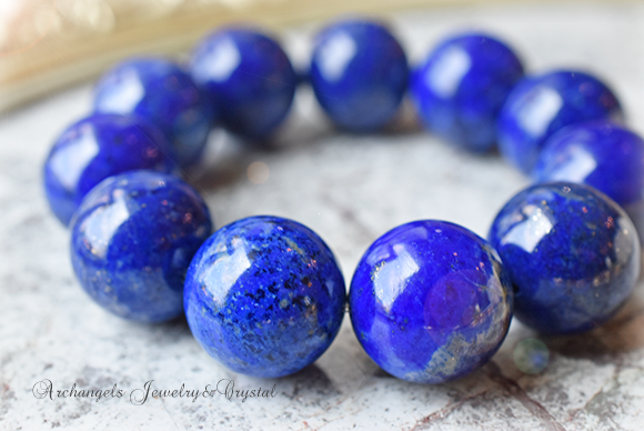 天然石 パワーストーン|ラピスラズリ lapis lazuli 瑠璃 青金石 アフガニスタン産 レア 9月の誕生石 ブレスレット