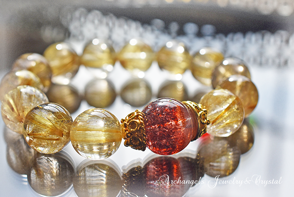 天然石 パワーストーン|スーパーセブン セイクリッドセブン ルチルクォーツ 針入り水晶 ブレスレット アーキエンジェルズ