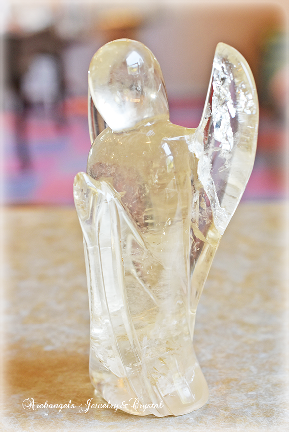 天然石 パワーストーン|シトリンクォーツ　黄水晶 エンジェル 天使 カーヴィング 彫刻 オブジェ 浄化 アーキエンジェルズ