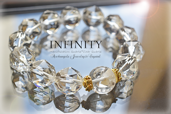 天然石 パワーストーン|マニフェステーションクォーツ クリアクォーツ 水晶 インフィニティ INFINITY ブレス アーキエンジェルズ