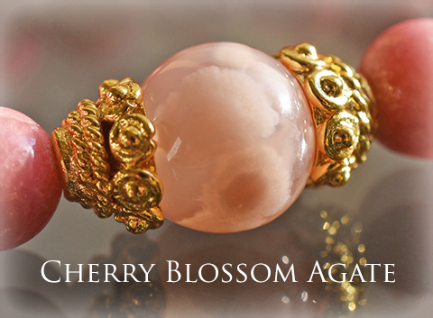 オリジナル・ブレス「Cherry Blossom　ーSAKURAー」 チェリーブロッサムアゲート*ロードナイト