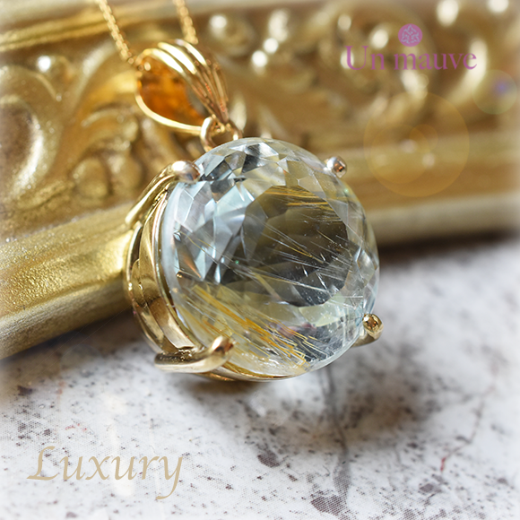 天然石 パワーストーン|ルチルトパーズ silver925 18K gold plated Un mauve アンモーヴ ペンダント アーキエンジェルズ